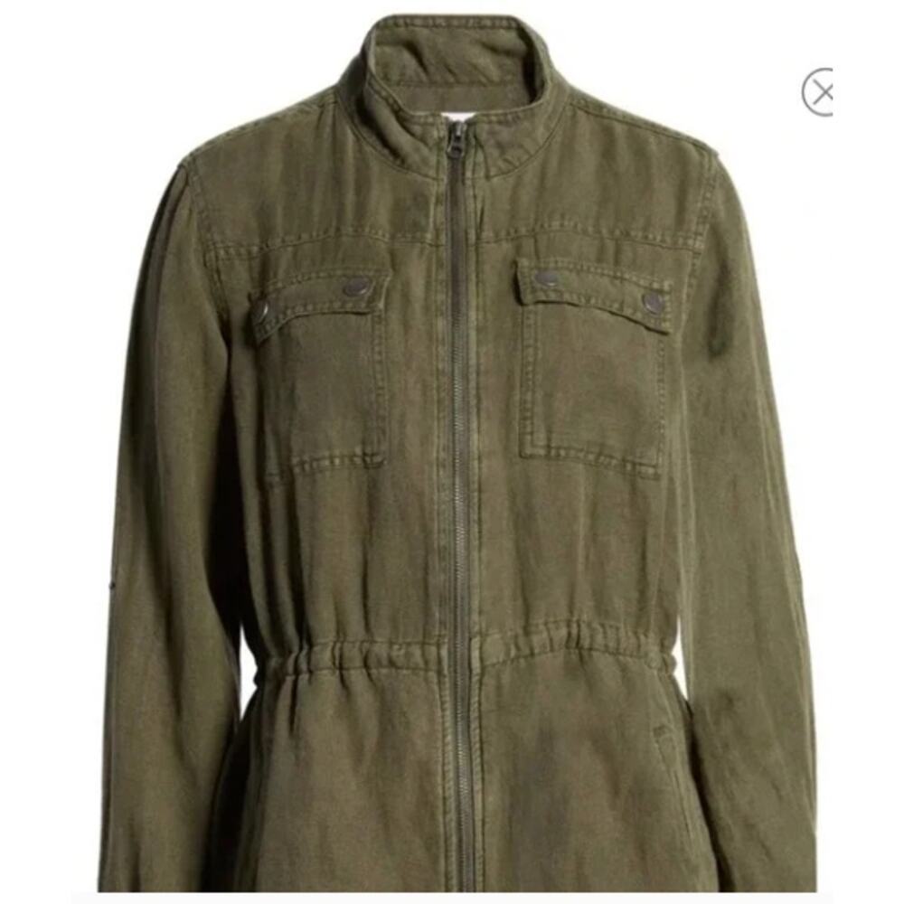 Treasure & Bond Linen Blend Field Jacket Olive Green NWT EXTRA SMALL XS new - Picture 5 of 5